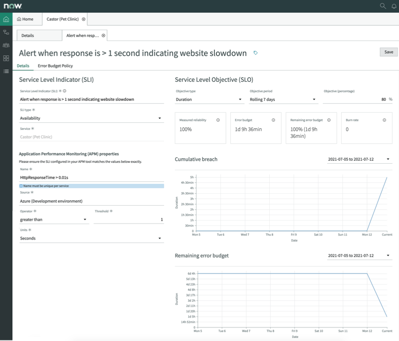 Site Reliability Metrics servicenow agent client collector